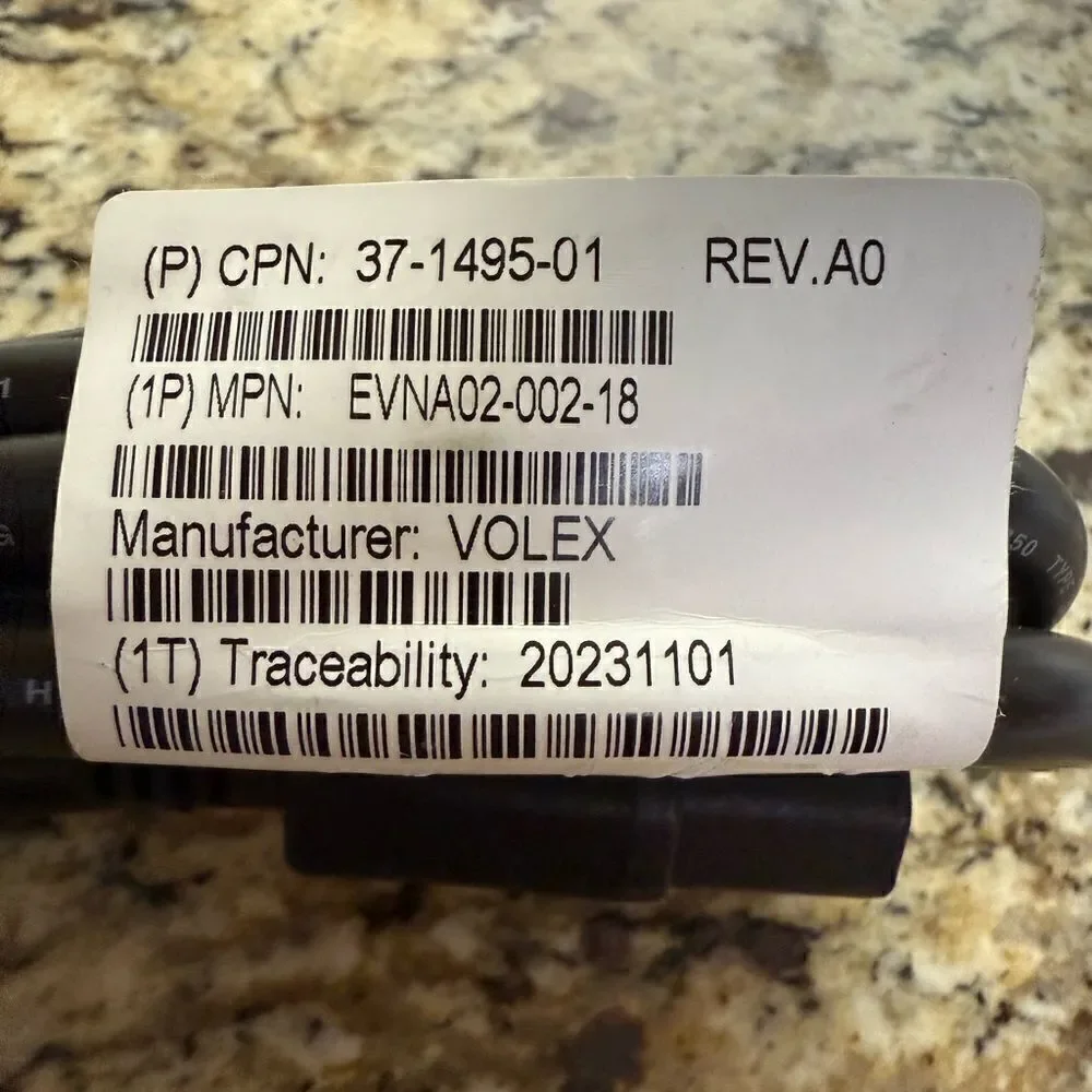 VOLEX BRAND - Power Service Equipment Cord 14-3 AWG, 78” 300 volt 105 Celsius.